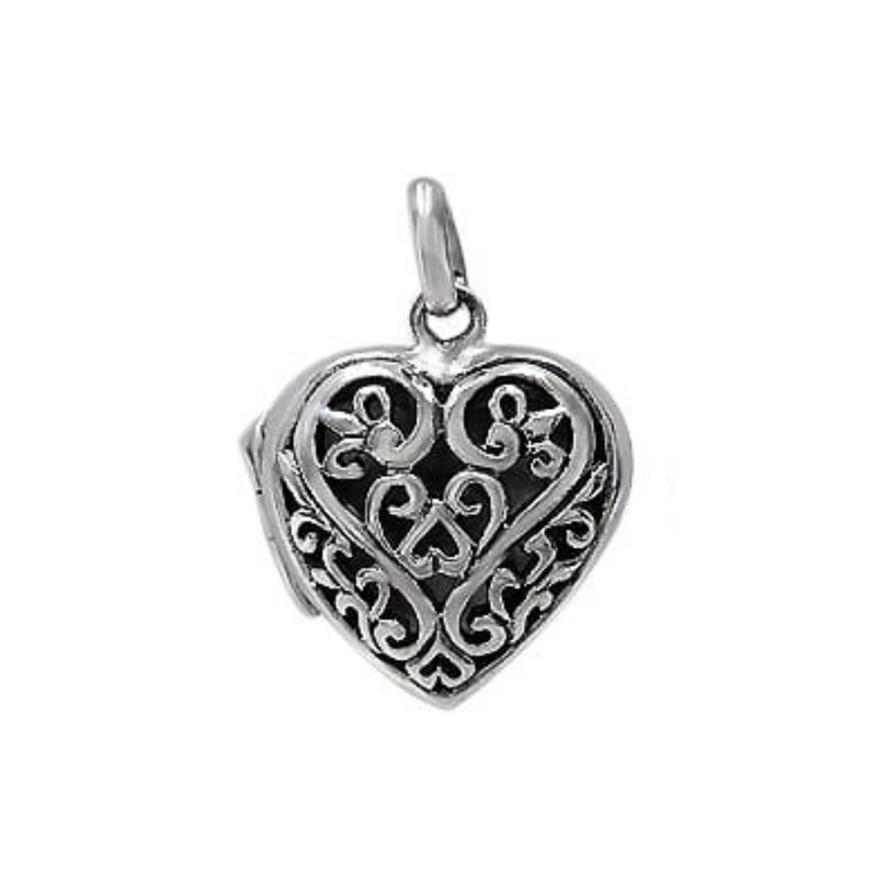 Sterling Silver Filigree Heart Locket