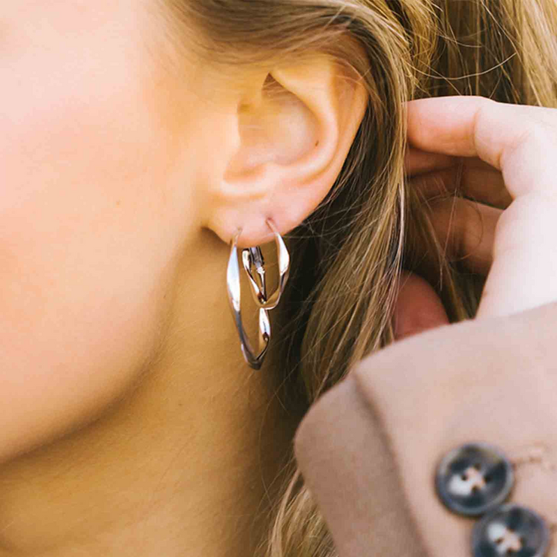 Sif Jakobs Sterling Silver Twisted Hoop Earrings