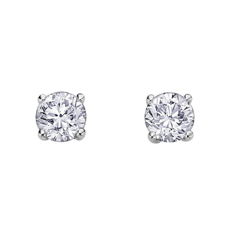 14K White Gold .25ctw Canadian Diamond Stud Earrings