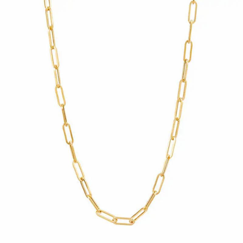 10K Yellow Gold Paperclip Link Chain