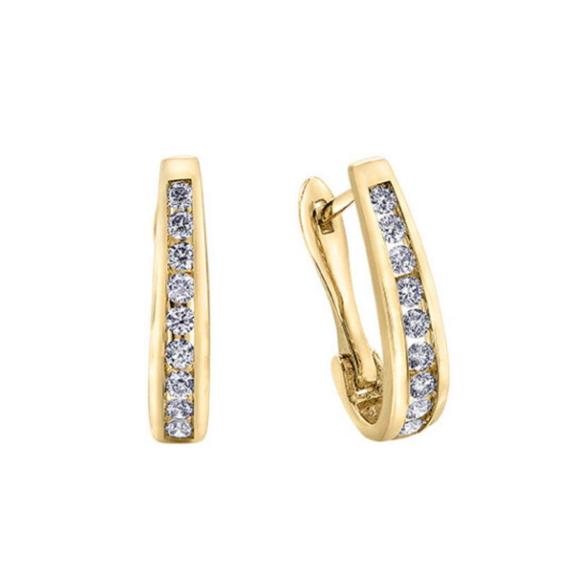 10K Yellow Gold .50ctw Diamond Leverback Earrings