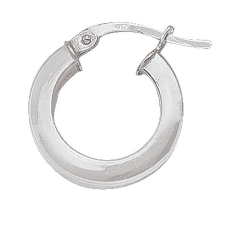 10K White Gold Squared Hoop Earrings