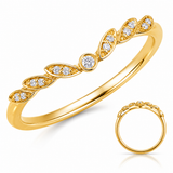 14K Yellow Gold .04CTW Contour Diamond Band