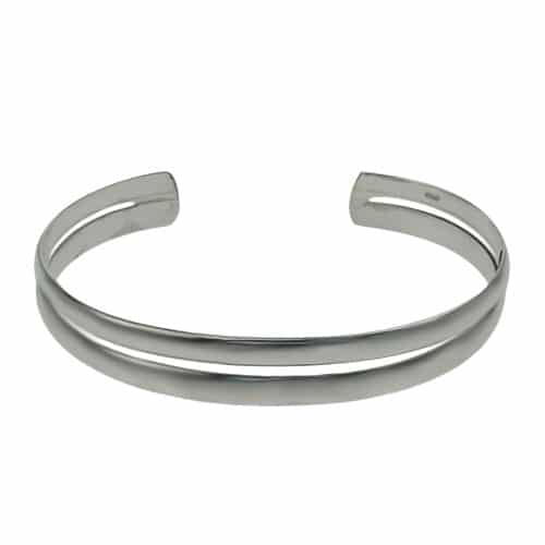 Sterling Silver Double Bar Bangle