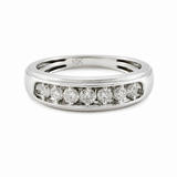 10K White Gold .50CTW Round Brilliant Diamond Channel Claw Set Band