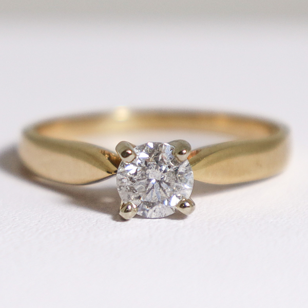 14K Yellow Gold .51CT Diamond Solitaire Ring