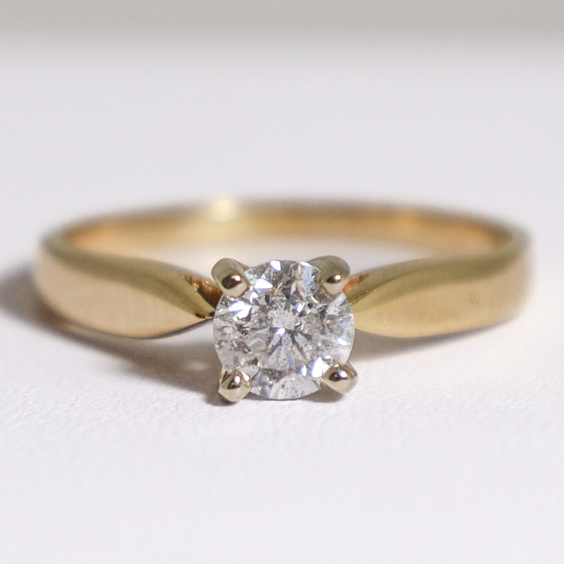 14K Yellow Gold .51CT Diamond Solitaire Ring