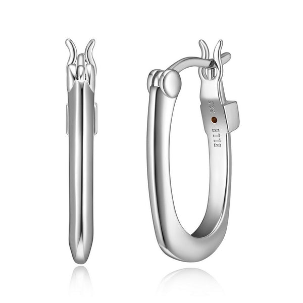 ELLE Sterling Silver Oval Hoops