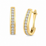 10K Yellow Gold .75CTW Diamond Leverback Earrings