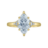 14K Yellow Gold 2.16CTW Marquise Lab Grown Diamond Ring With Sides