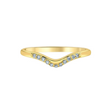 14K Yellow Gold .088CTW Lab Grown Diamond Contour Band