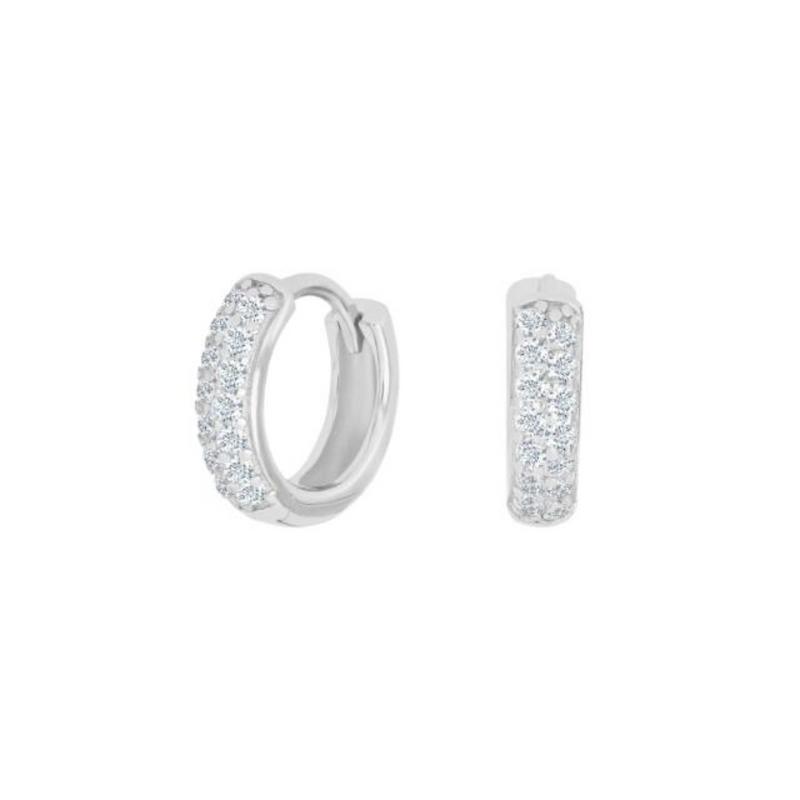 Joanli Nor Kosa Rhodium Hoop Earrings