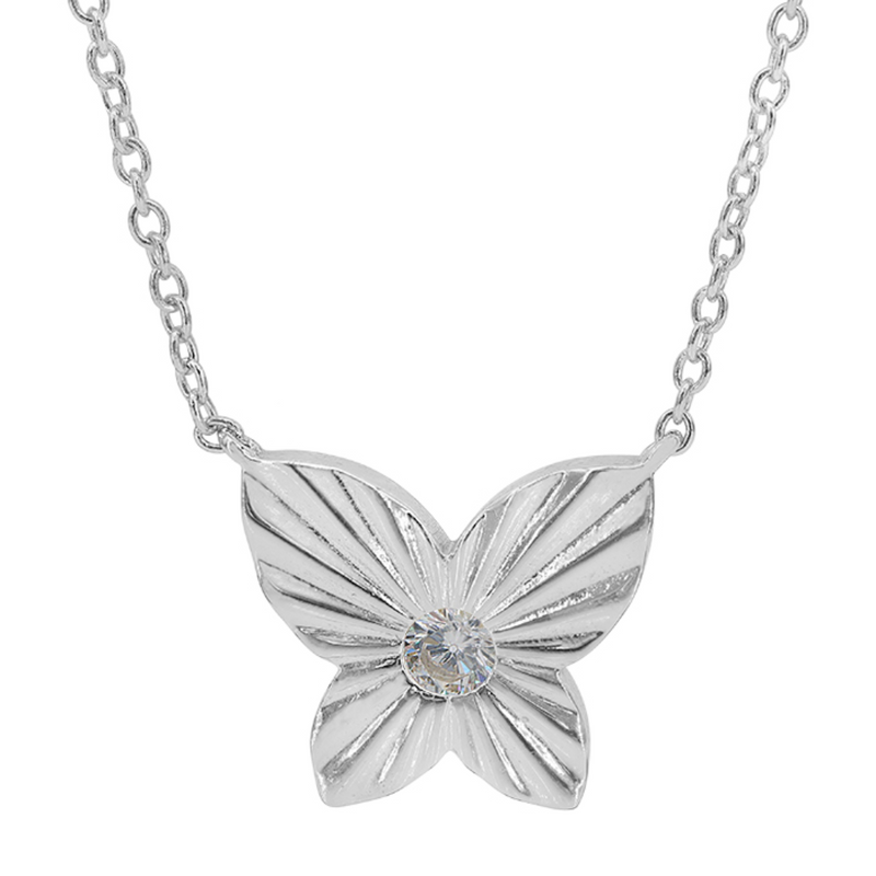 Sterling Silver 16+2" Butterfly Necklace