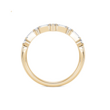 14K Yellow Gold .32ctw Round Brilliant & Baguette Diamond "V" Band