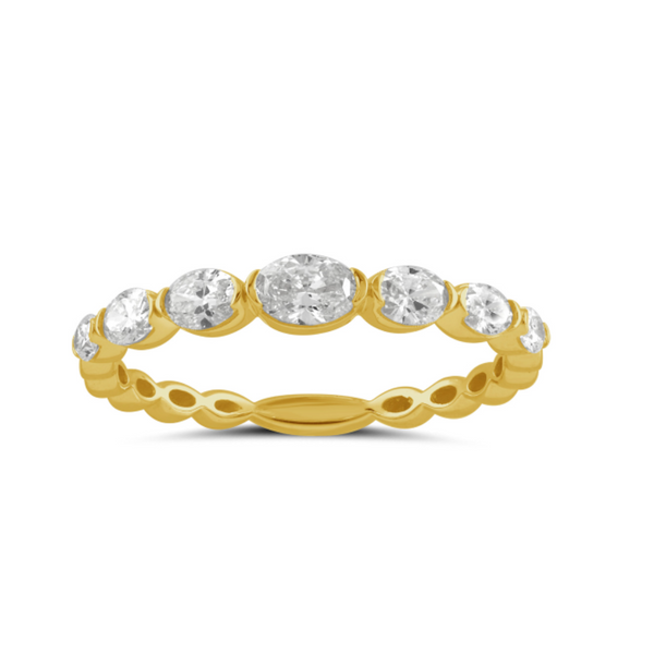 14K Yellow Gold .64ctw Oval Graduated Diamond Band