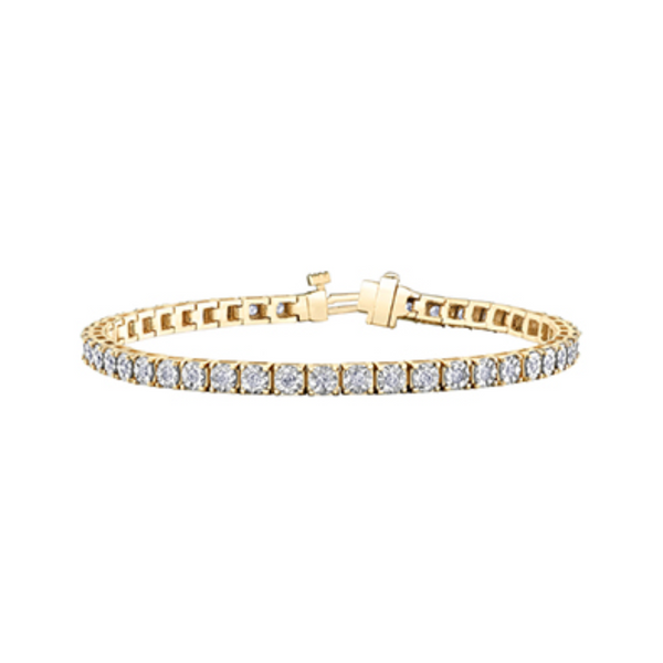 10K Yellow & White Gold 1.00ctw Diamond Tennis Bracelet