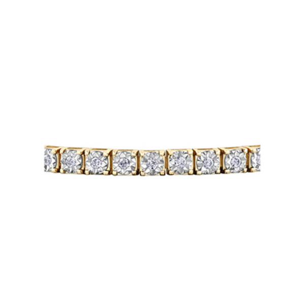 10K Yellow & White Gold 1.00ctw Diamond Tennis Bracelet