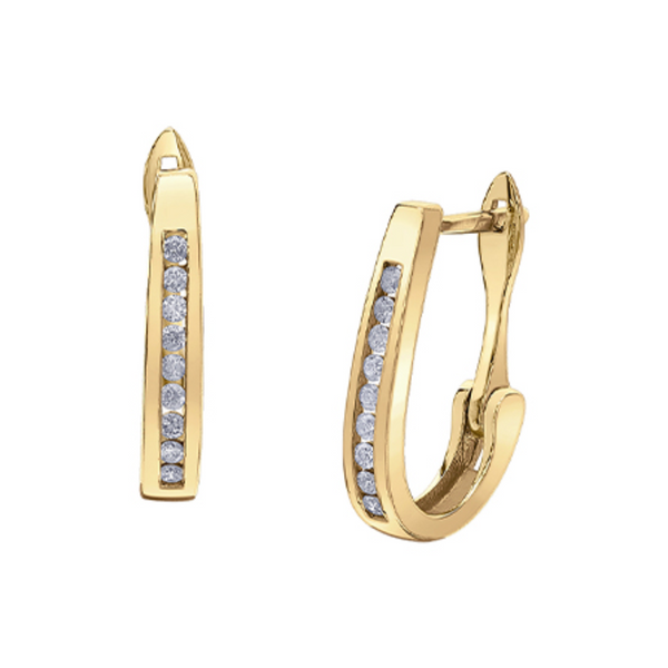 10K Yellow Gold .15ctw Diamond Leverback Earrings
