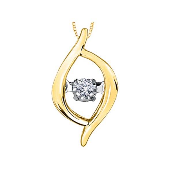 10K Yellow Gold .02ct Diamond "Tempo" Pulse Pendant with Chain