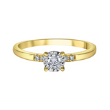 10K Yellow Gold .20ctw Round Brilliant Diamond Illuminaire Ring with Sides