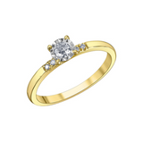 10K Yellow Gold .20ctw Round Brilliant Diamond Illuminaire Ring with Sides