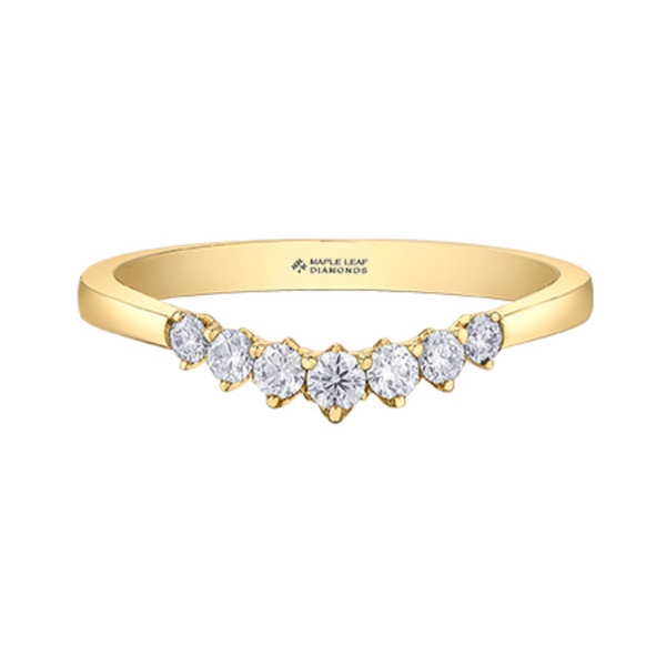 14K Yellow Gold .254ctw Canadian Diamond Curved Band
