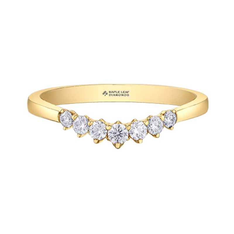 14K Yellow Gold .254ctw Canadian Diamond Curved Band