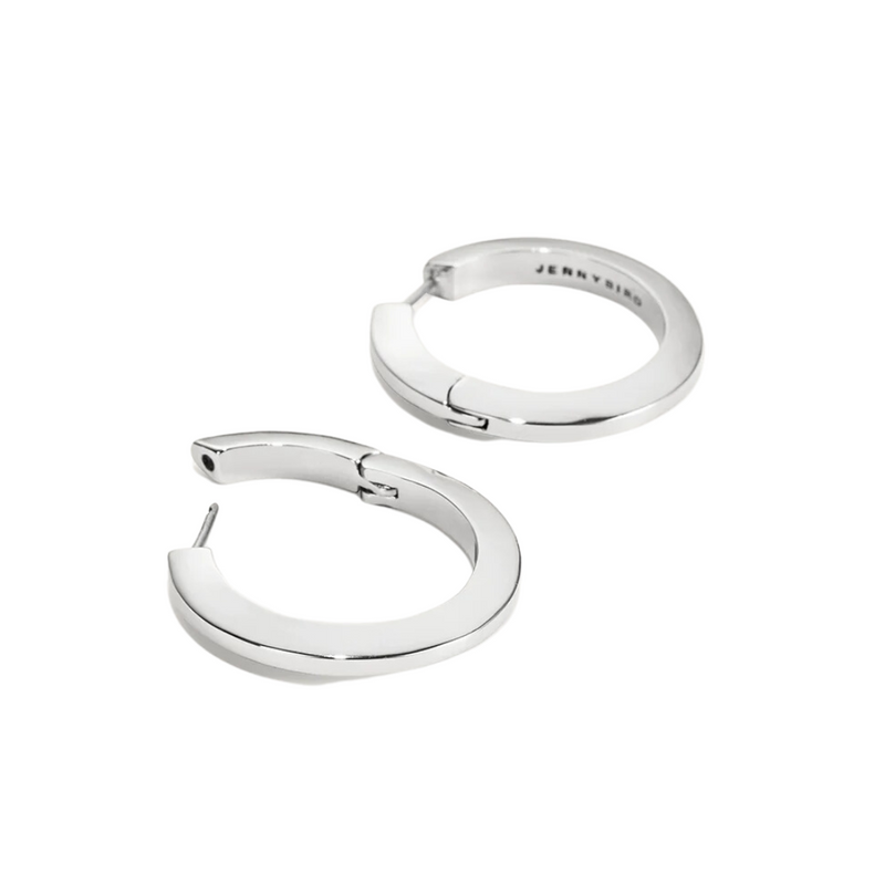 Jenny Bird Hinged Silver Hoops