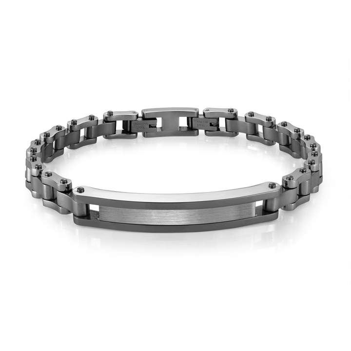 Italgem Gun Metal ID Bracelet