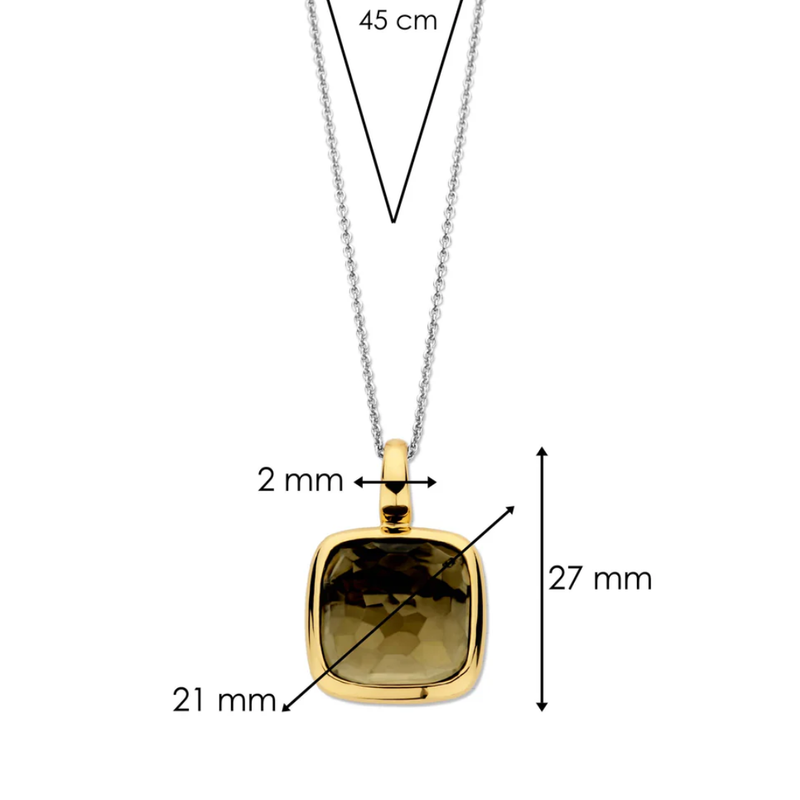TI SENTO Green Gemstone Pendant on a Chain