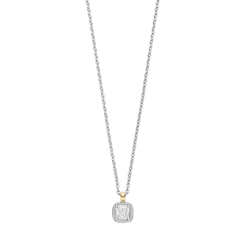 TI SENTO Cubic Zirconia Halo Necklace
