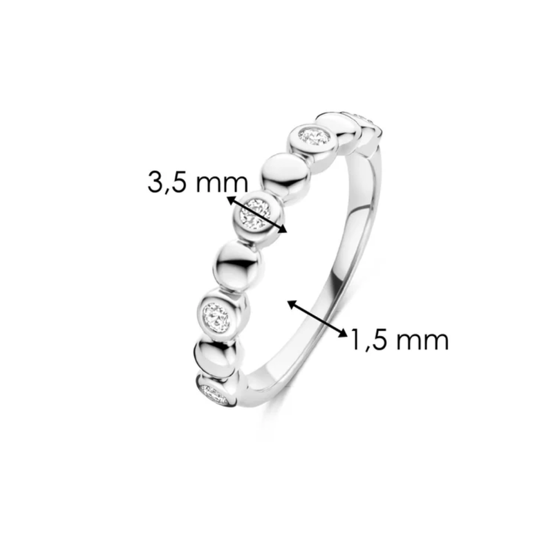TI SENTO BUBBLE & CZ BEZEL RING