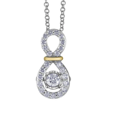 10K White & Yellow Gold .30ctw Diamond Pulse Infinity Pendant on a Chain