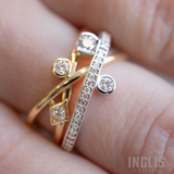 14K Yellow & White Gold .444ctw Canadian Diamond Crossover Geometric Ring