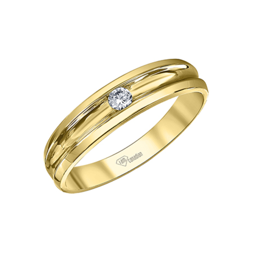 10K Yellow Gold .096ct Canadian Diamond Band