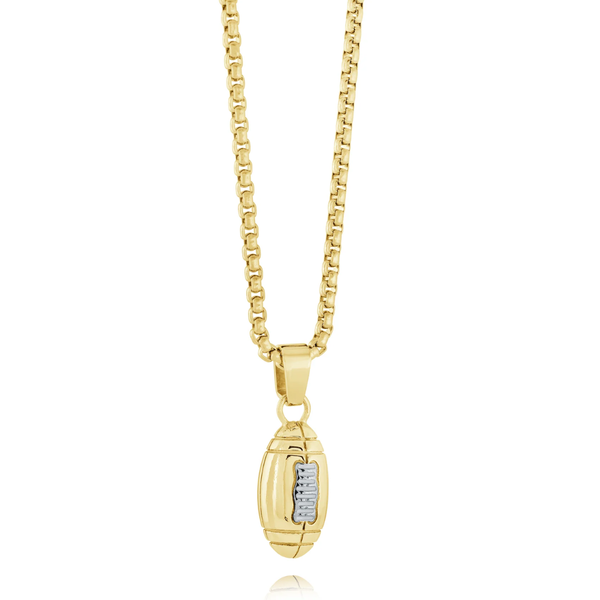Italgem Gold Plated Football Pendant Necklace 22