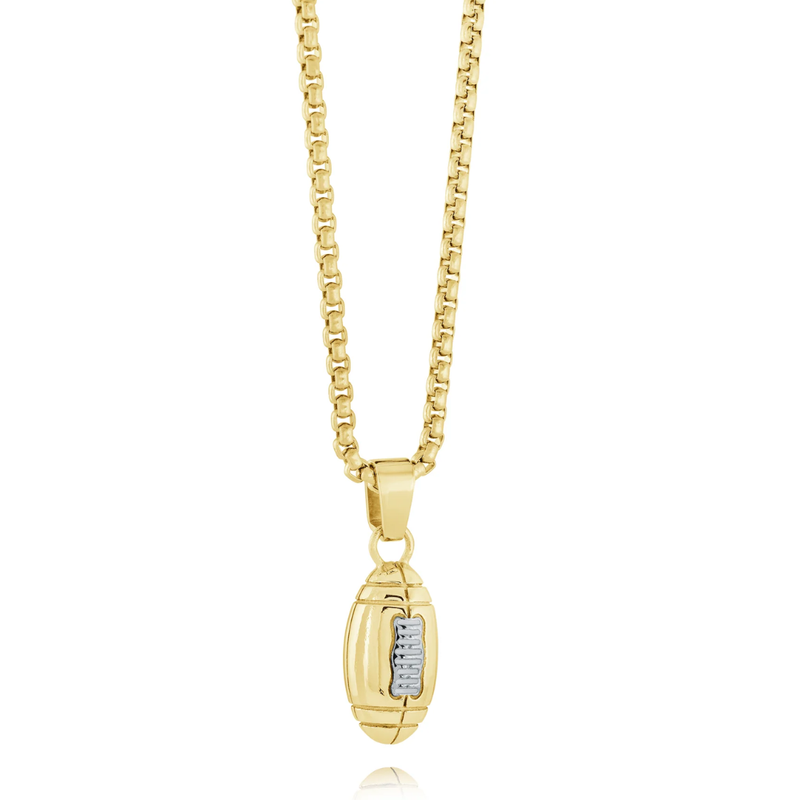 Italgem Gold Plated Football Pendant Necklace 22