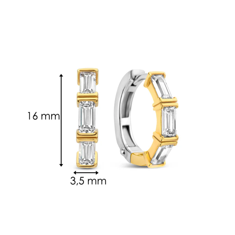 TI SENTO White Cubic Zirconia Stacked Hoops