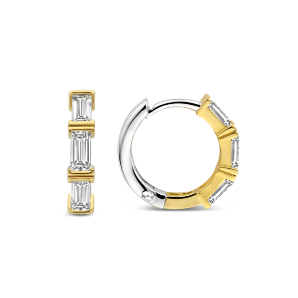 TI SENTO White Cubic Zirconia Stacked Hoops