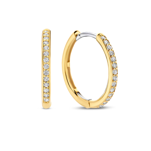 TI SENTO Cubic Zirconia Channel Medium Hoops