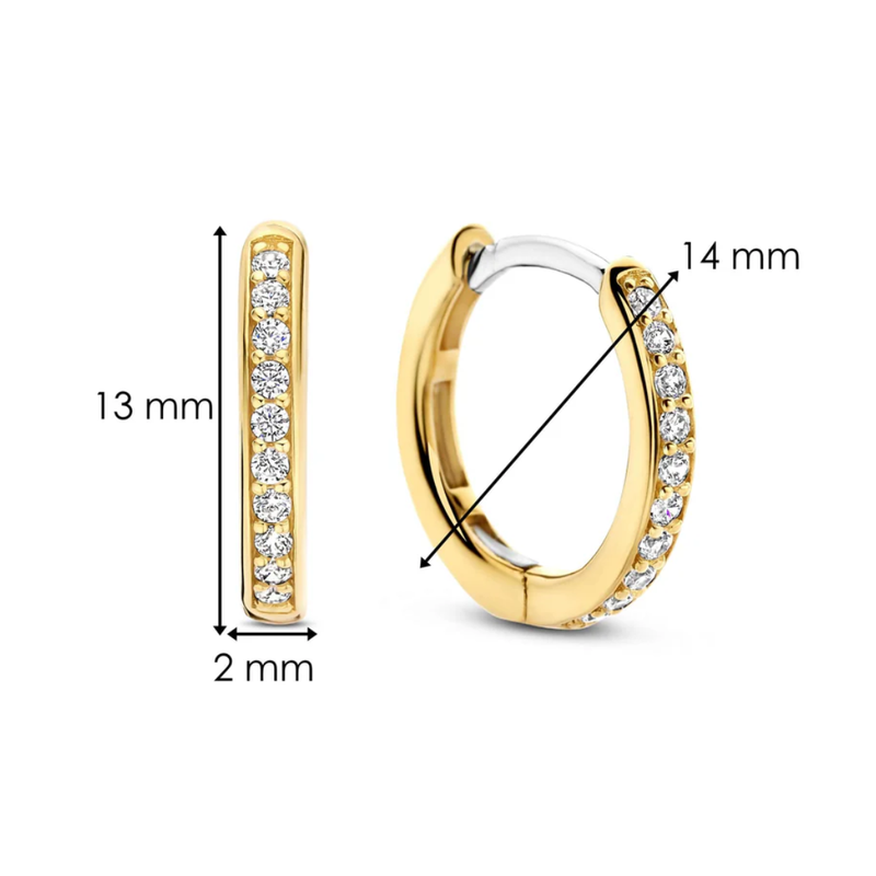 TI SENTO Cubic Zirconia Channel Hoops