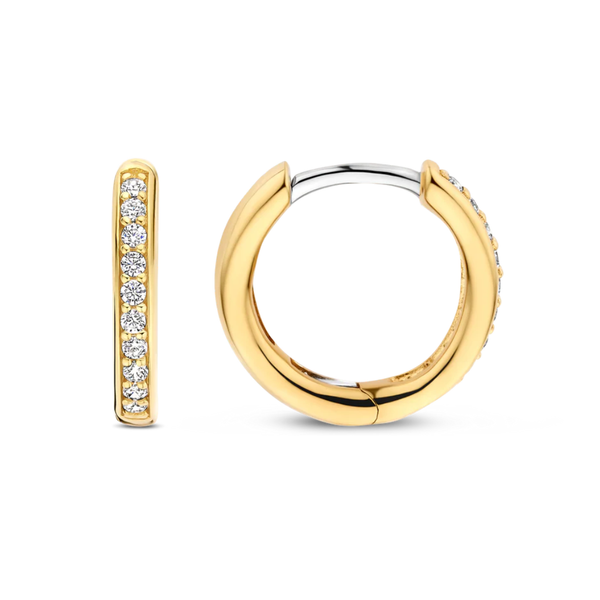 TI SENTO Cubic Zirconia Channel Hoops
