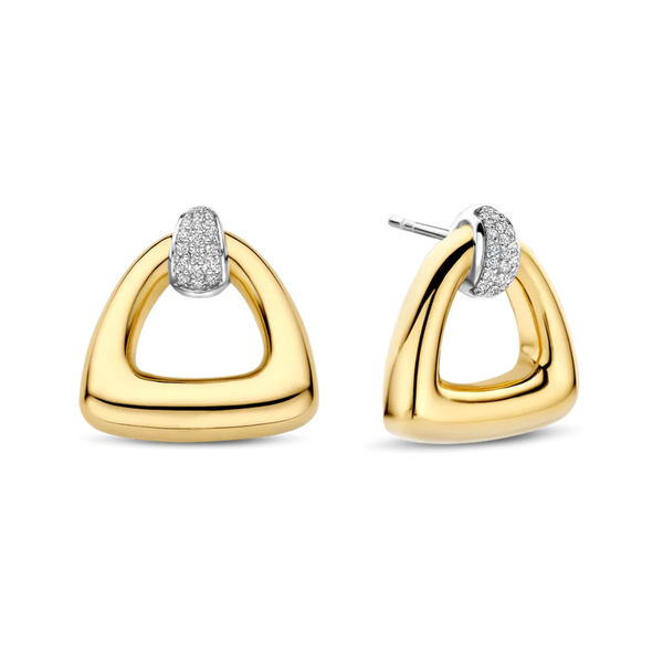 TI SENTO Bold Triangle & Cubic Zirconia Studs