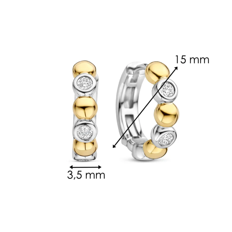 TI SENTO Bubble & Cubic Zirconia Bezel Hoops