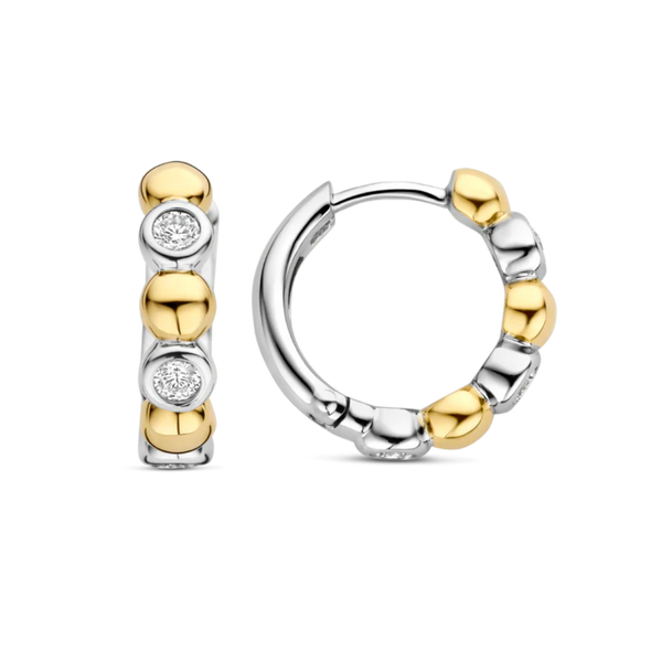 TI SENTO Bubble & Cubic Zirconia Bezel Hoops