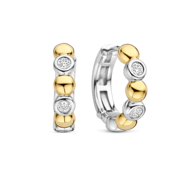 TI SENTO Bubble & Cubic Zirconia Bezel Hoops