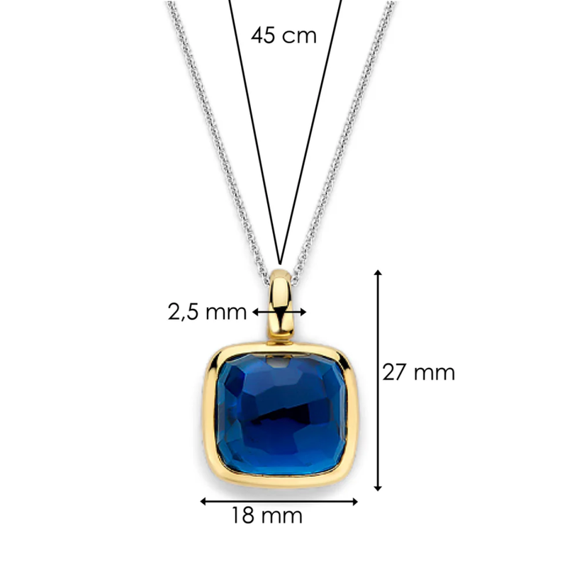 TI SENTO Blue Gemstone Pendant on a Chain
