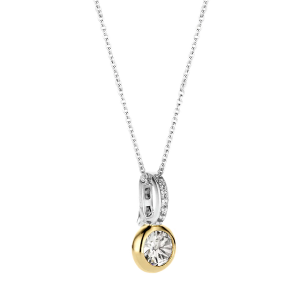 TI SENTO Cubic Zirconia Bezel Pendant on a Chain
