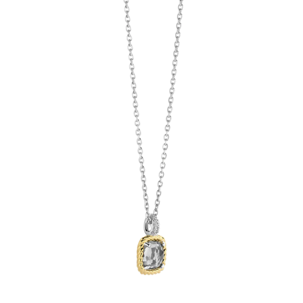 TI SENTO Gemstone w Twisted Rope & Cubic Zirconia Necklace