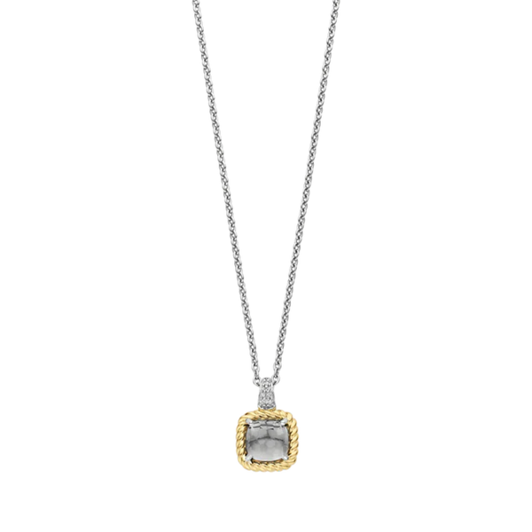 TI SENTO Gemstone w Twisted Rope & Cubic Zirconia Necklace